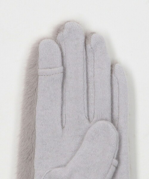 BEAUTY&YOUTH UNITED ARROWS（ビューティーアンドユースユナイテッドアローズ）の「フェイクファー ジャージー グローブ（手袋・レディース・ライトグレー/ブラック・FREE）」の9枚目の写真