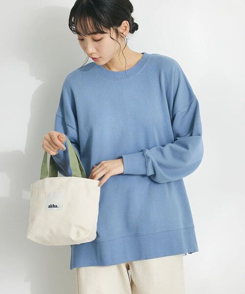 CRAFT STANDARD BOUTIQUE（クラフトスタンダードブティック）の「akha. キャンバスランチトート/ミニバッグ（トートバッグ・レディース・ライトピンク/グレー/ナチュラル/ターコイズブルー/ネイビー・FREE）」の7枚目の写真