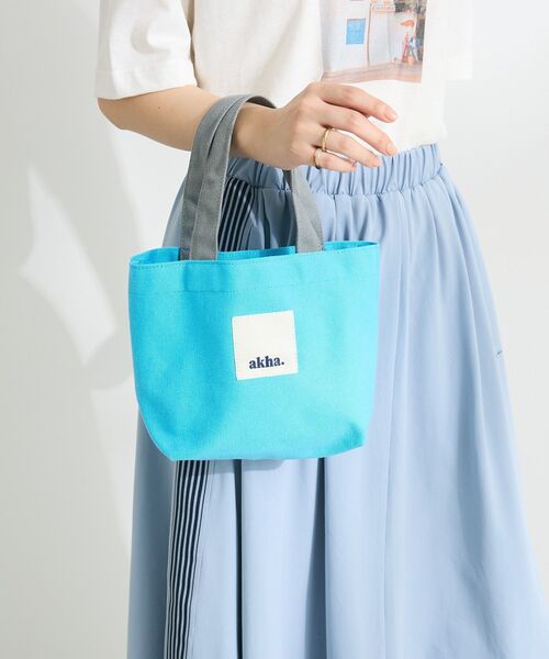 CRAFT STANDARD BOUTIQUE（クラフトスタンダードブティック）の「akha. キャンバスランチトート/ミニバッグ（トートバッグ・レディース・ライトピンク/グレー/ナチュラル/ターコイズブルー/ネイビー・FREE）」の9枚目の写真