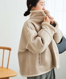 le.coeur blanc | 裏起毛合皮ショートブルゾン(ブルゾン)