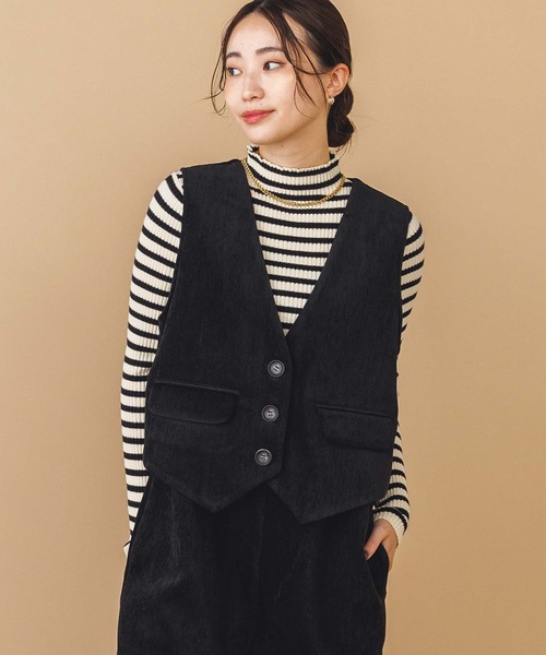 Gready Brilliant（グレディブリリアン）の「後釦リブハイネックニット（ニット/セーター・レディース・レッド/ブラック/ホワイト×ブラック・38）」の7枚目の写真