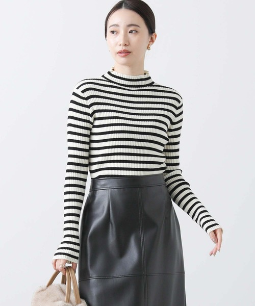 Gready Brilliant（グレディブリリアン）の「後釦リブハイネックニット（ニット/セーター・レディース・レッド/ブラック/ホワイト×ブラック・38）」の18枚目の写真