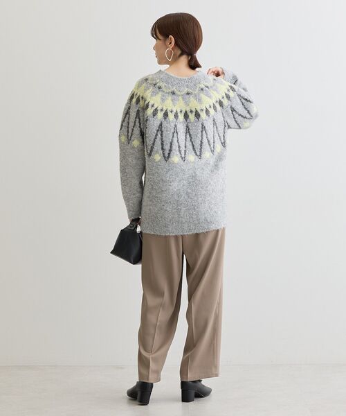 Green Parks(グリーンパークス)の「求心柄ニットプルオーバー(ニット/セーター・レディース・グレー/オフホワイト・FREE)」の14枚目の写真