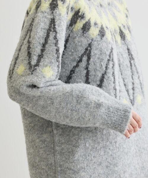 Green Parks(グリーンパークス)の「求心柄ニットプルオーバー(ニット/セーター・レディース・グレー/オフホワイト・FREE)」の19枚目の写真