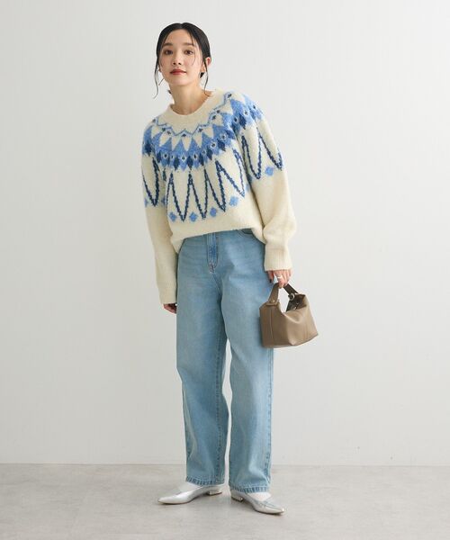 Green Parks(グリーンパークス)の「求心柄ニットプルオーバー(ニット/セーター・レディース・グレー/オフホワイト・FREE)」の22枚目の写真