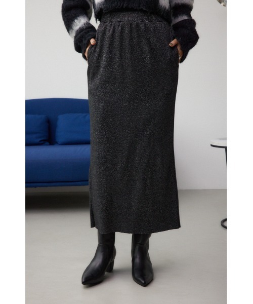 AZUL by moussy(アズールバイマウジー)の「リブタイトスカート(スカート・レディース・シルバー系その他/レッド/ブラック/ブラック系その他/グレー・FREE)」の1枚目の写真