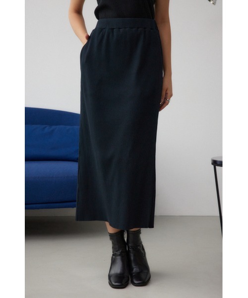 AZUL by moussy(アズールバイマウジー)の「リブタイトスカート(スカート・レディース・シルバー系その他/レッド/ブラック/ブラック系その他/グレー・FREE)」の2枚目の写真