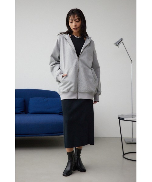 AZUL by moussy(アズールバイマウジー)の「リブタイトスカート(スカート・レディース・シルバー系その他/レッド/ブラック/ブラック系その他/グレー・FREE)」の7枚目の写真