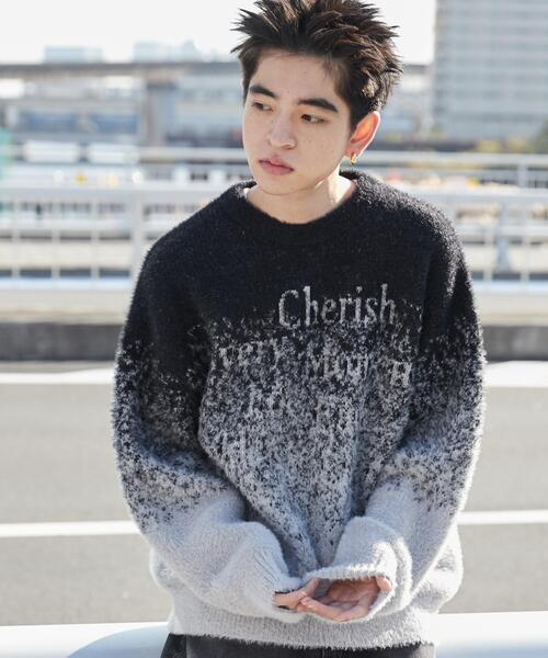 WEGO（ウィゴー）の「WEGO/シャギーグラデーションプルオーバー（ニット/セーター・メンズ・ダークグレー/ブラック・FREE）」の2枚目の写真