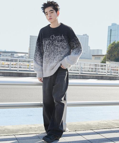 WEGO（ウィゴー）の「WEGO/シャギーグラデーションプルオーバー（ニット/セーター・メンズ・ダークグレー/ブラック・FREE）」の16枚目の写真