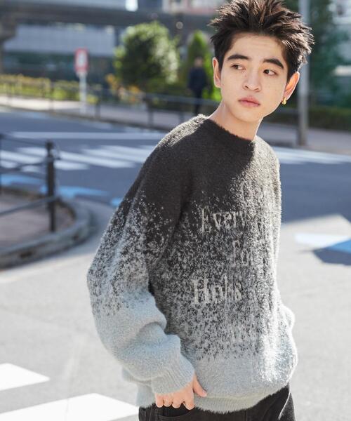 WEGO（ウィゴー）の「WEGO/シャギーグラデーションプルオーバー（ニット/セーター・メンズ・ダークグレー/ブラック・FREE）」の4枚目の写真