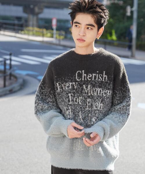 WEGO（ウィゴー）の「WEGO/シャギーグラデーションプルオーバー（ニット/セーター・メンズ・ダークグレー/ブラック・FREE）」の5枚目の写真