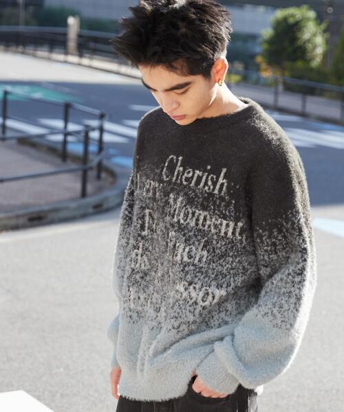 WEGO（ウィゴー）の「WEGO/シャギーグラデーションプルオーバー（ニット/セーター・メンズ・ダークグレー/ブラック・FREE）」の6枚目の写真