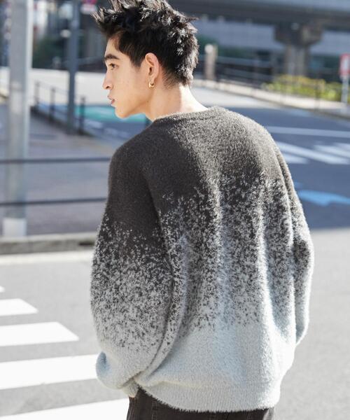 WEGO（ウィゴー）の「WEGO/シャギーグラデーションプルオーバー（ニット/セーター・メンズ・ダークグレー/ブラック・FREE）」の7枚目の写真