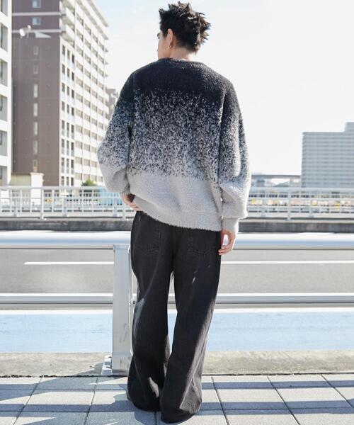 WEGO（ウィゴー）の「WEGO/シャギーグラデーションプルオーバー（ニット/セーター・メンズ・ダークグレー/ブラック・FREE）」の3枚目の写真