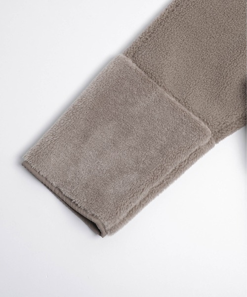 SUGAR BISKET（シュガービスケット）の「ボア切替ノーカラーコート（ノーカラーコート・レディース・ブラック/ブラウン/ベージュ・フリー）」の8枚目の写真