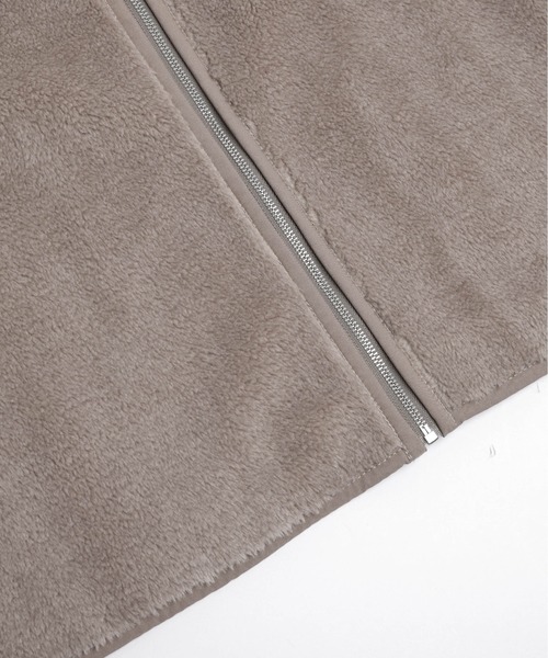 SUGAR BISKET（シュガービスケット）の「ボア切替ノーカラーコート（ノーカラーコート・レディース・ブラック/ブラウン/ベージュ・フリー）」の12枚目の写真