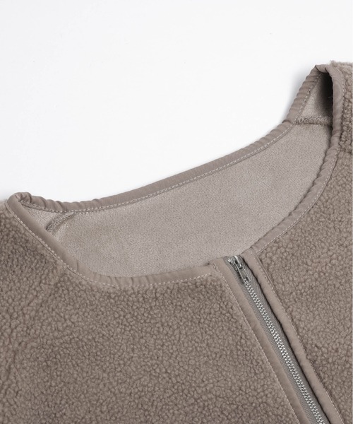 セール】ボア切替ノーカラーコート（ノーカラーコート）｜SUGAR BISKET