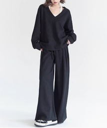 gossip！ロサンゼルス（ゴシップロサンゼルス）の「ビッグシルエットクルースウェット＆スウェットワイドパンツ ルームウェア セットアップ（ルームウェア/パジャマ）」