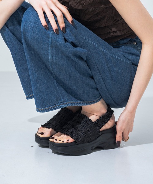 EVOL（イーボル）の「【XS-LLサイズ展開・軽量】フリルスポーツサンダル IY5621（サンダル・レディース・ブラック/アイボリー/グレー・XS/S/M/L/LL）」の18枚目の写真