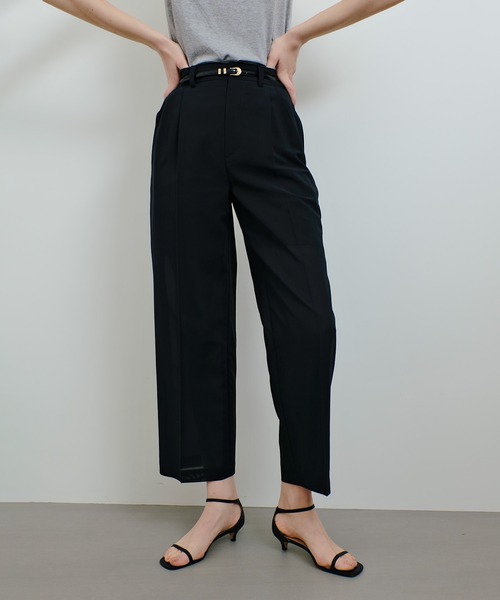 allureville（アルアバイル）の「ボイルシアーセンタープレスパンツ（その他パンツ・レディース・ベージュ/ミント/アイボリー/ブラック・1/2）」の2枚目の写真