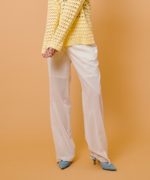 allureville（アルアバイル）の「ボイルシアーセンタープレスパンツ（その他パンツ・レディース・ベージュ/ミント/アイボリー/ブラック・1/2）」の5枚目の写真