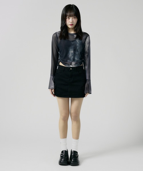 Chick(チック)の「Cargo Denim Mini Skirt / カーゴデニムミニスカート 秋物 秋服 2026年秋冬(デニムスカート・レディース・ブラック/ブルー・FREE)」の14枚目の写真
