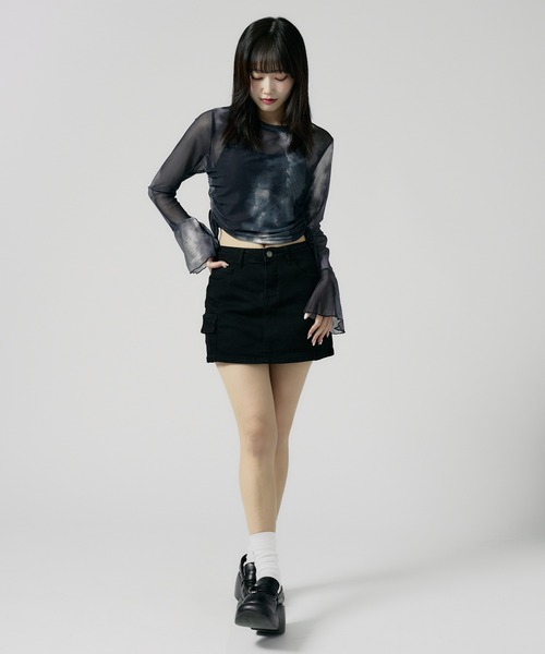 Chick(チック)の「Cargo Denim Mini Skirt / カーゴデニムミニスカート 秋物 秋服 2026年秋冬(デニムスカート・レディース・ブラック/ブルー・FREE)」の15枚目の写真