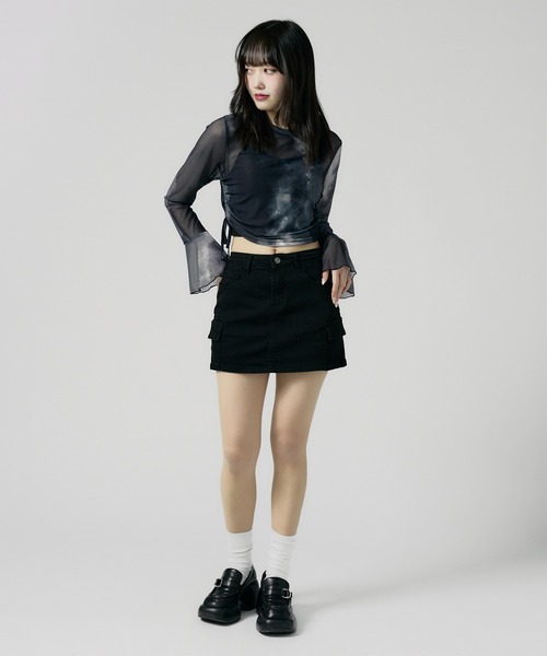 Chick(チック)の「Cargo Denim Mini Skirt / カーゴデニムミニスカート 秋物 秋服 2026年秋冬(デニムスカート・レディース・ブラック/ブルー・FREE)」の16枚目の写真