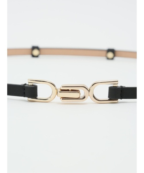 m.f.editorial（エムエフエディトリアル）の「【フック式】ビットバックル スライドベルト（ベルト・レディース・ブラック/ベージュ・FREE）」の10枚目の写真