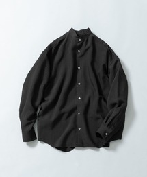 『WEB限定』シャドーストライプバンドカラーシャツ