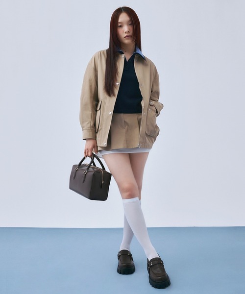 EIMY ISTOIRE(エイミーイストワール)の「Switchingカラーフラップポケットブルゾン(ブルゾン・レディース・グレー/ベージュ・F)」の4枚目の写真