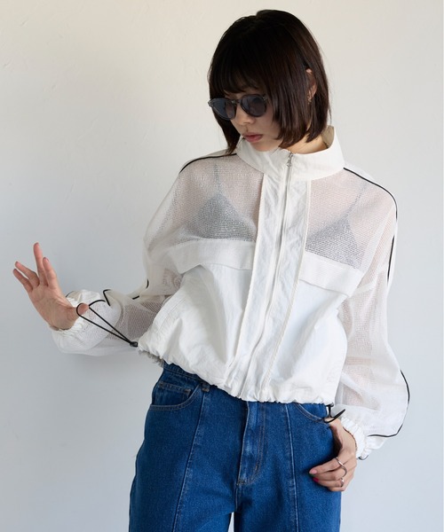 Mixed-Material Track Jacket 異素材メッシュ切替トラック