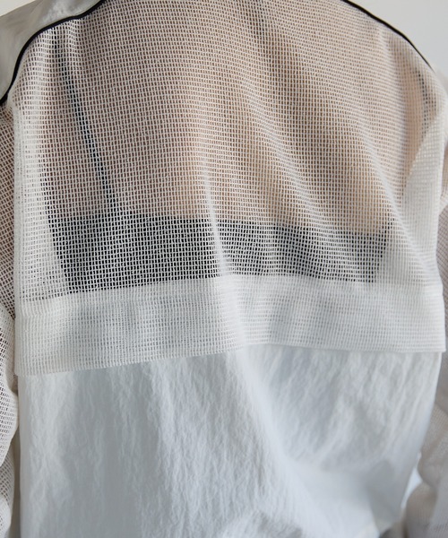 SOTT（ソット）の「Mixed-Material Track Jacket　異素材メッシュ切替トラックジャケット（ブルゾン・レディース・オフホワイト/ブラック・FREE）」の11枚目の写真