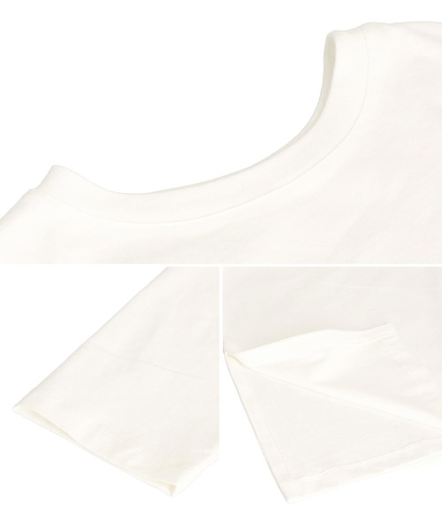Settimissimo(セッティミッシモ)の「USAコットン フロッキープリント ロングTシャツ(Tシャツ/カットソー・レディース・オフホワイト/ブラック・FREE)」の11枚目の写真