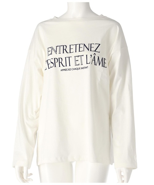 Settimissimo（セッティミッシモ）の「USAコットン フロッキープリント ロングTシャツ（Tシャツ/カットソー・レディース・オフホワイト/ブラック・FREE）」の13枚目の写真