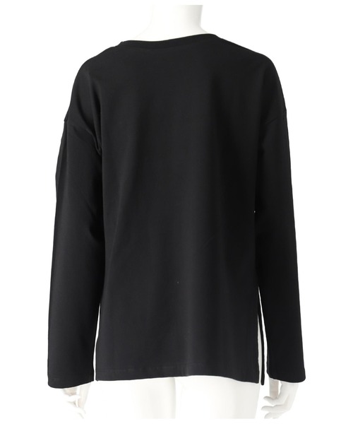 Settimissimo（セッティミッシモ）の「USAコットン フロッキープリント ロングTシャツ（Tシャツ/カットソー・レディース・オフホワイト/ブラック・FREE）」の17枚目の写真