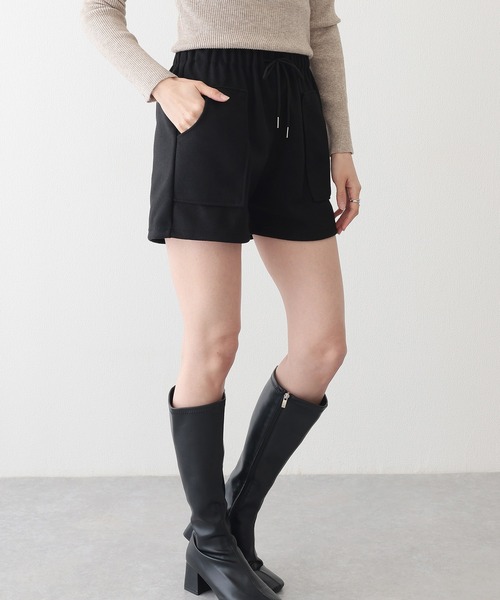 Lace Ladies(レースレディース)の「ソリッドカラー パッチポケット付き イージー キュロット パンツ(その他パンツ・レディース・ブラウン/ブラック/アイボリー・M/XL)」の4枚目の写真