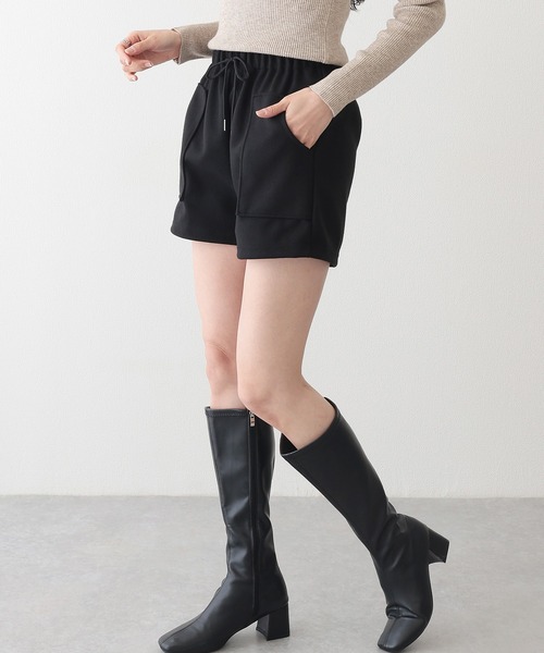 Lace Ladies(レースレディース)の「ソリッドカラー パッチポケット付き イージー キュロット パンツ(その他パンツ・レディース・ブラウン/ブラック/アイボリー・M/XL)」の6枚目の写真