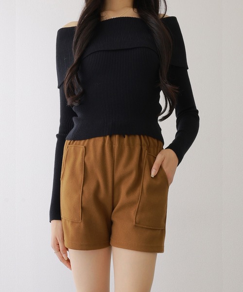 Lace Ladies(レースレディース)の「ソリッドカラー パッチポケット付き イージー キュロット パンツ(その他パンツ・レディース・ブラウン/ブラック/アイボリー・M/XL)」の8枚目の写真