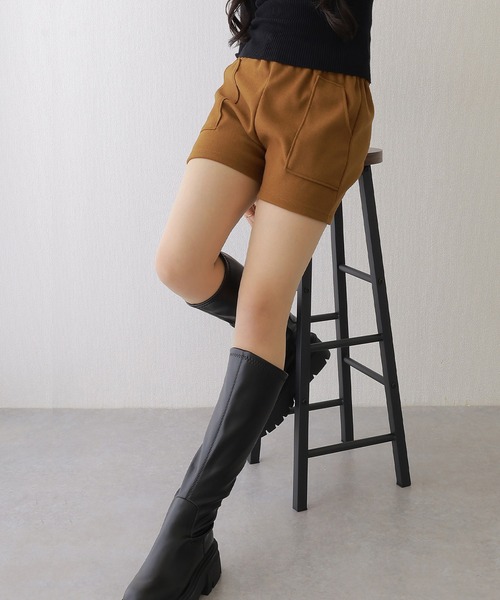Lace Ladies(レースレディース)の「ソリッドカラー パッチポケット付き イージー キュロット パンツ(その他パンツ・レディース・ブラウン/ブラック/アイボリー・M/XL)」の11枚目の写真