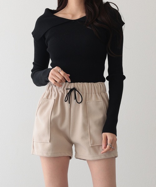 Lace Ladies(レースレディース)の「ソリッドカラー パッチポケット付き イージー キュロット パンツ(その他パンツ・レディース・ブラウン/ブラック/アイボリー・M/XL)」の12枚目の写真