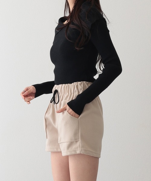 Lace Ladies(レースレディース)の「ソリッドカラー パッチポケット付き イージー キュロット パンツ(その他パンツ・レディース・ブラウン/ブラック/アイボリー・M/XL)」の14枚目の写真