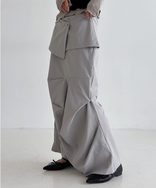 ROOPTOKYO(ループトウキョウ)の「タックデザイン 2WAY ロングスカート 秋物 秋服 2026年秋冬(スカート・レディース・グレー/チャコールグレー/ブラック・FREE)」の12枚目の写真