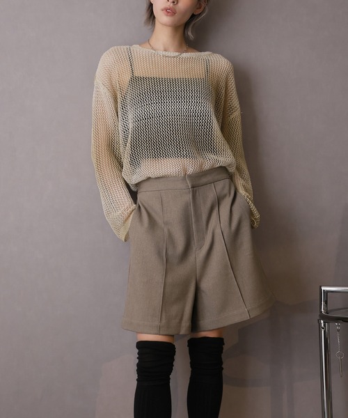 Doula Doula（ドゥーラドゥーラ）の「ピンタックショートパンツ（その他パンツ・レディース・モカ/ブラック/ライトベージュ/グレー・マルチサイズ）」の3枚目の写真