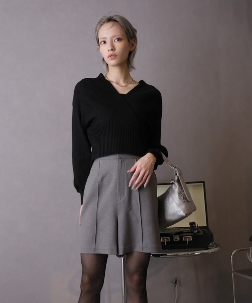 Doula Doula（ドゥーラドゥーラ）の「ピンタックショートパンツ（その他パンツ・レディース・モカ/ブラック/ライトベージュ/グレー・マルチサイズ）」の6枚目の写真