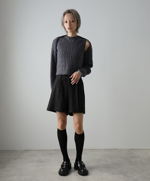 Doula Doula（ドゥーラドゥーラ）の「ピンタックショートパンツ（その他パンツ・レディース・モカ/ブラック/ライトベージュ/グレー・マルチサイズ）」の12枚目の写真