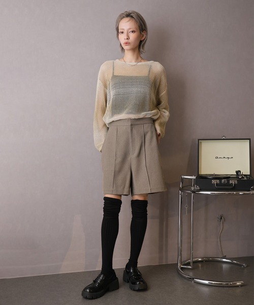 Doula Doula（ドゥーラドゥーラ）の「ピンタックショートパンツ（その他パンツ・レディース・モカ/ブラック/ライトベージュ/グレー・マルチサイズ）」の16枚目の写真