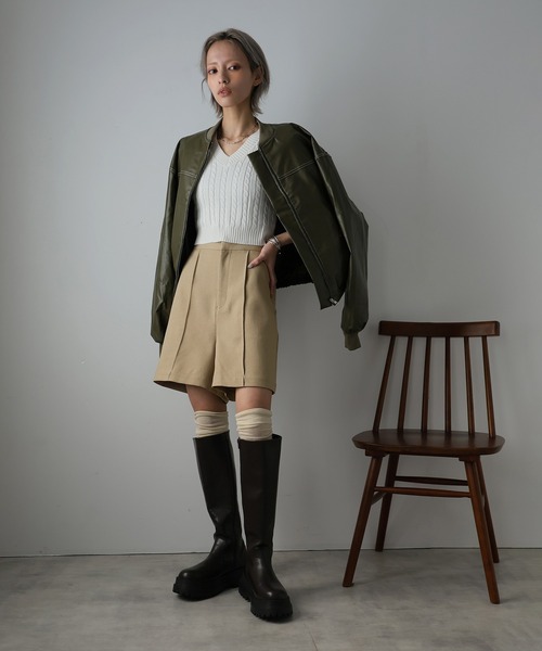 Doula Doula（ドゥーラドゥーラ）の「ピンタックショートパンツ（その他パンツ・レディース・モカ/ブラック/ライトベージュ/グレー・マルチサイズ）」の17枚目の写真