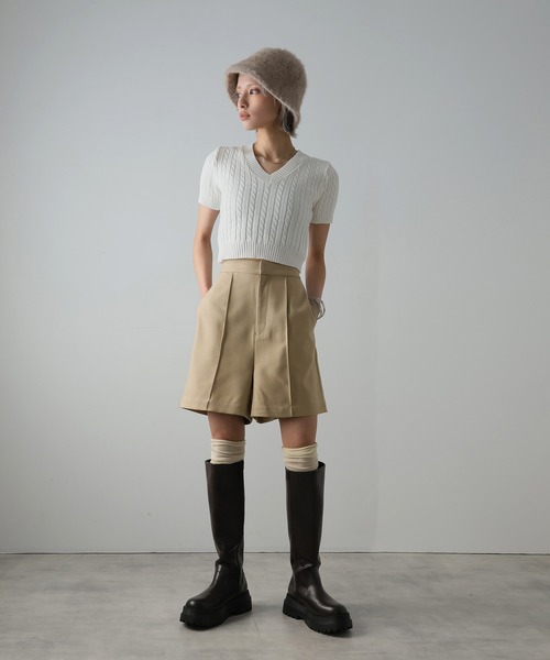 Doula Doula（ドゥーラドゥーラ）の「ピンタックショートパンツ（その他パンツ・レディース・モカ/ブラック/ライトベージュ/グレー・マルチサイズ）」の18枚目の写真